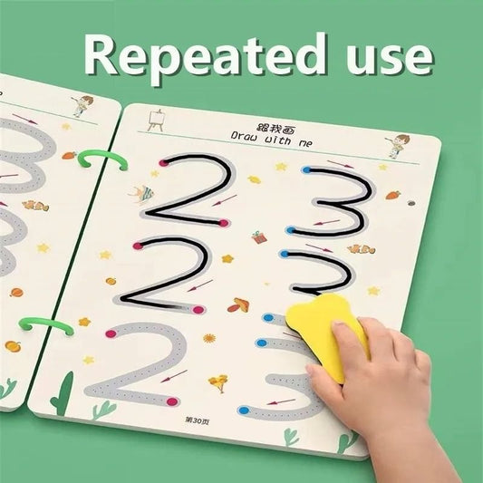 A4 reusable kids tracing book with 64 pages for handwriting practice