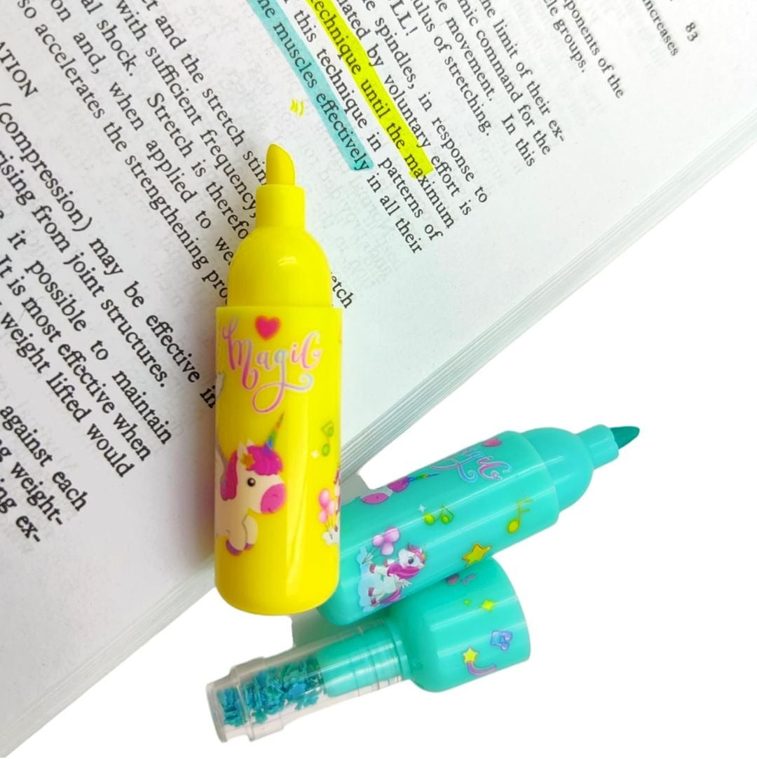 Pack of 6 Kromi Bottle Shaped Highlighters | Cute Character Highlighter Set