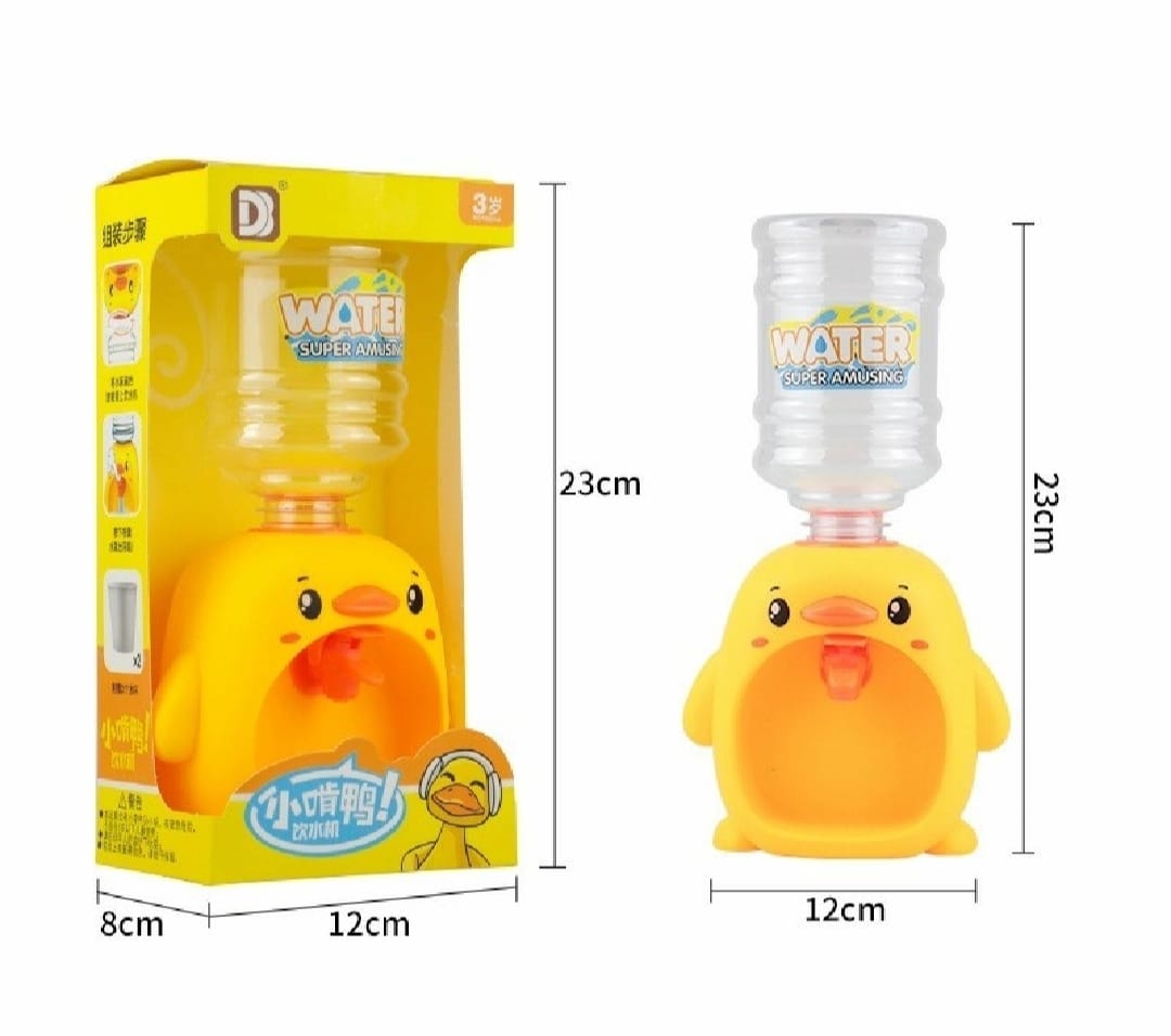 Mini Duck Water Dispenser for kids – Cute Pretend Play Water Dispenser with 3 Cups