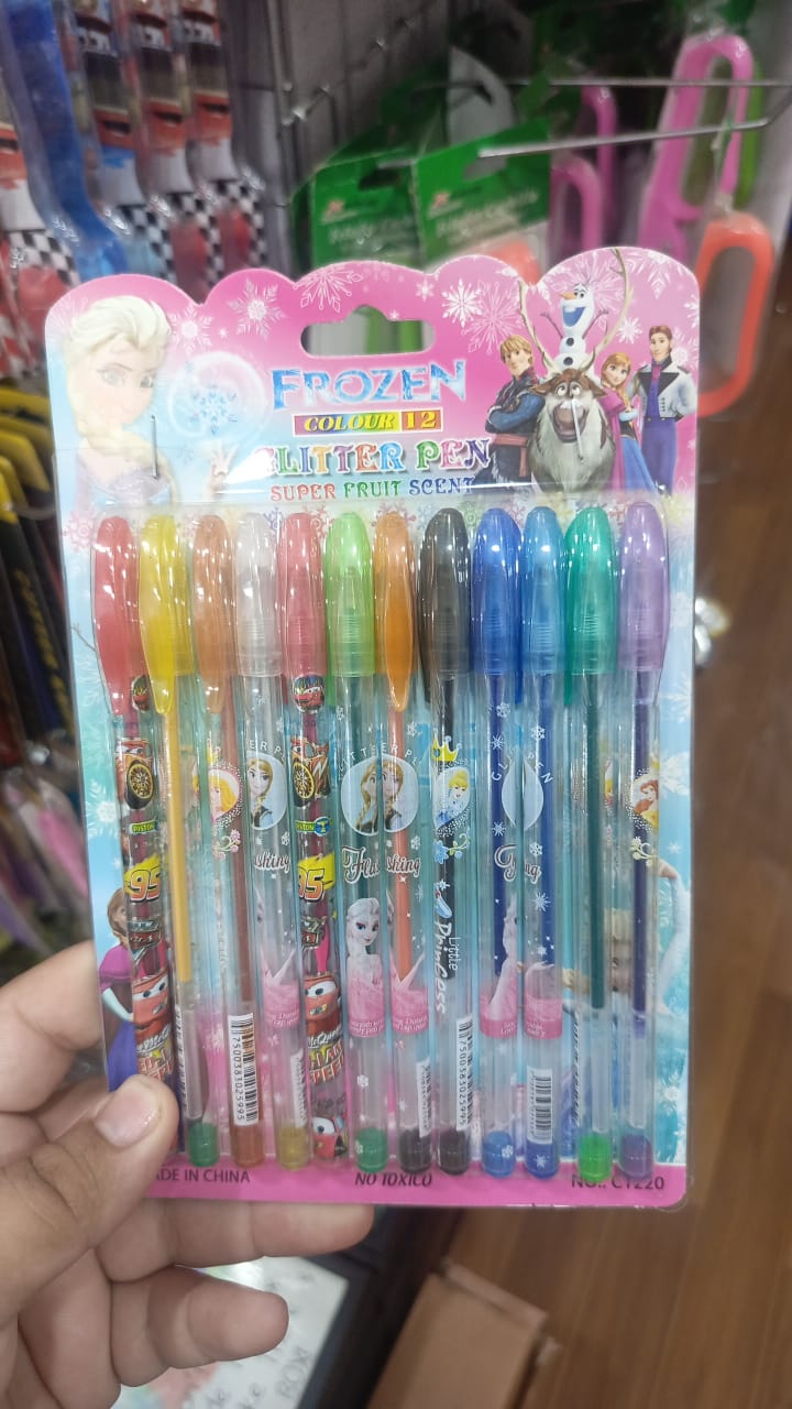 Fruit Scent Glitter Gel Pens – Pack of 12 | 1.0mm Smooth Writing