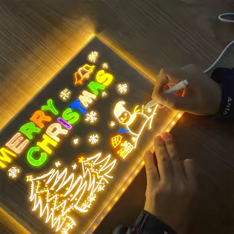 LED acrylic writing board with markers for notes and messages