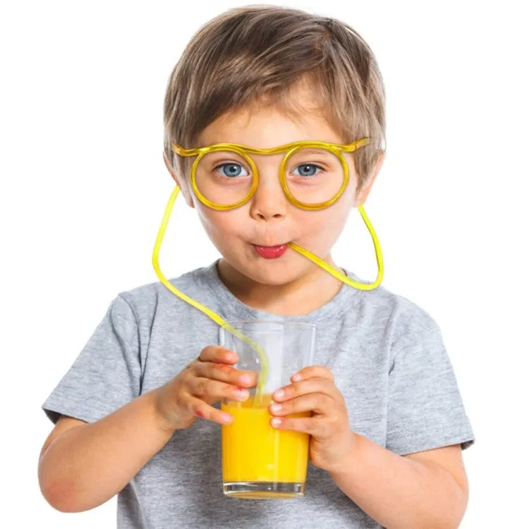 Funny Drinking Glasses with Flexible Straws – Fun Party Drinking Glasses (Random Colour)