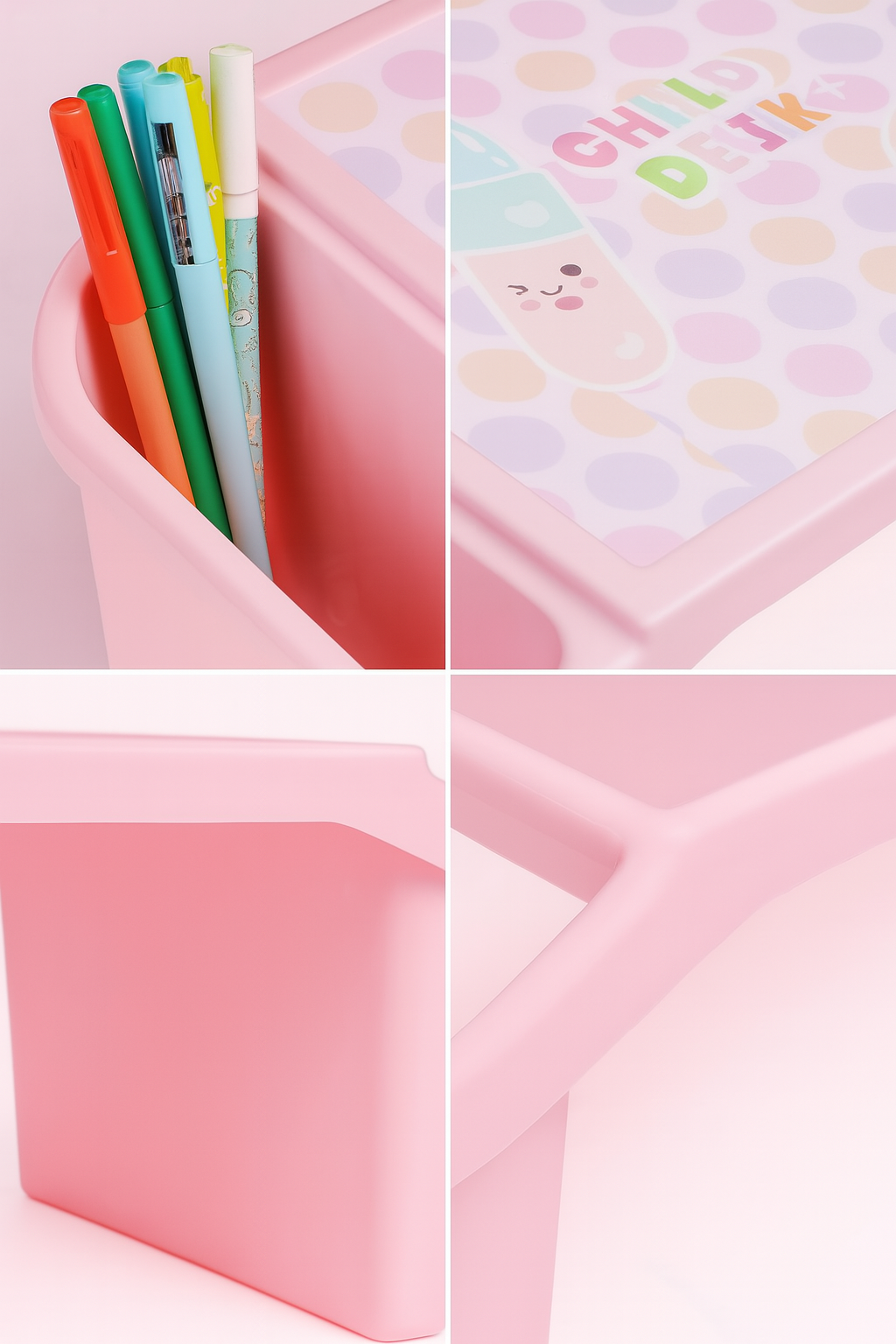 Kids Portable Study Table with Side Storage – Multifunctional Lap Desk (Random Colour)