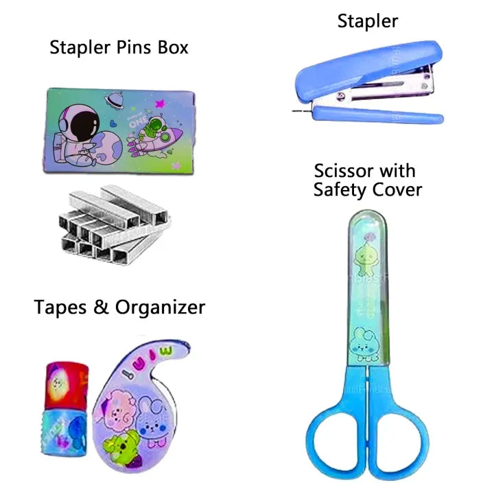 6-piece space themed stationery set for school kids