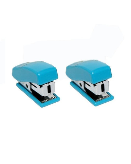 Pack of 2 Mini Staplers with Pins | Compact Office & School Staplers (Random Colour)