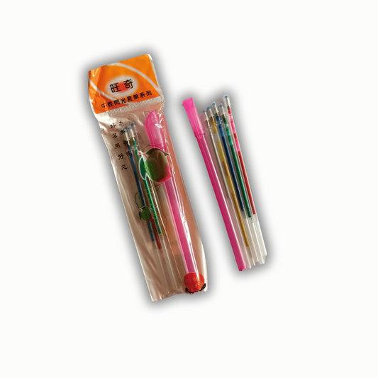 Glitter Gel Pen Refills Set of 5 | Metallic Ink Refills for Writing & Art