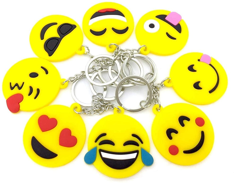 Pack of 3 Emoji Keychains – Cute Smiley Face Charms (Random Designs)