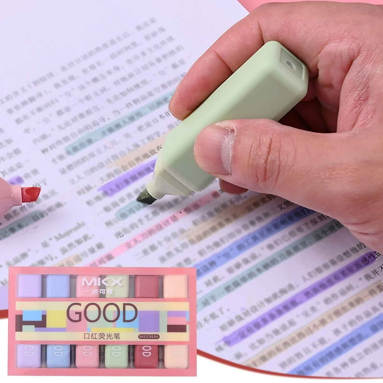Pack of 6 Highlighter Marker Pens | Quick-Dry Water-Based Fluorescent Highlighters