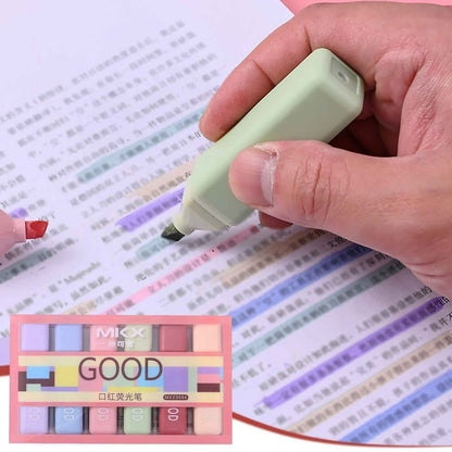 Pack of 6 Highlighter Marker Pens | Quick-Dry Water-Based Fluorescent Highlighters
