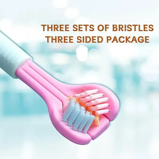 3-Sided Soft Bristle Toothbrush – Gentle Deep Cleaning Toothbrush Pack of 2