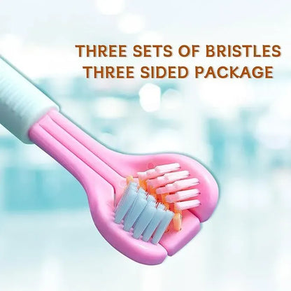 3-Sided Soft Bristle Toothbrush – Gentle Deep Cleaning Toothbrush Pack of 2