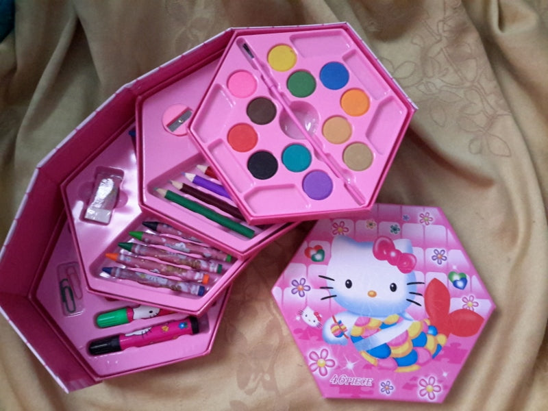 46 Pcs Kids Art & Painting Set – Cartoon Drawing Kit (Random Design & Color)