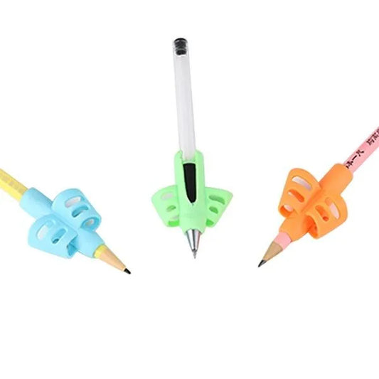 Kids Silicone Pencil Grip – Ergonomic Two-Finger Writing Aid for Better Handwriting(Random Colour)