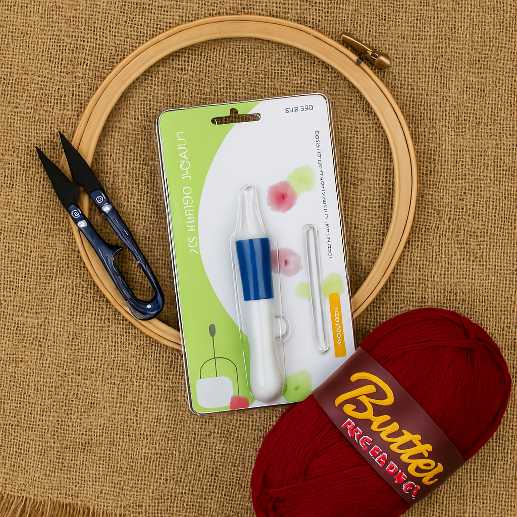 3D Embroidery Punch Needle Kit – Complete DIY Embroidery Set with Hoop & Tools