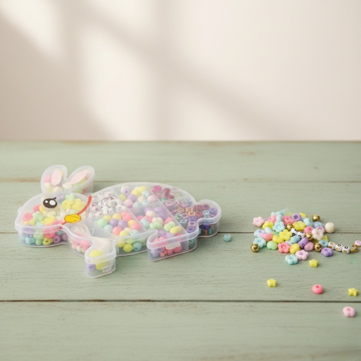 DIY Beads Set in Bunny Storage Box – Bracelet & Jewelry Making Kit for kids