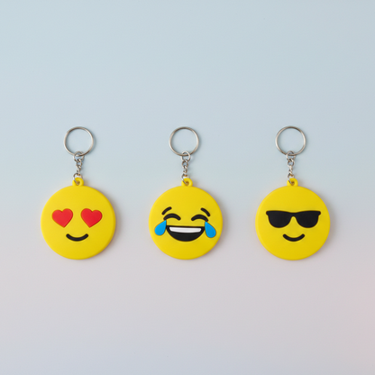 Pack of 3 Emoji Keychains – Cute Smiley Face Charms (Random Designs)