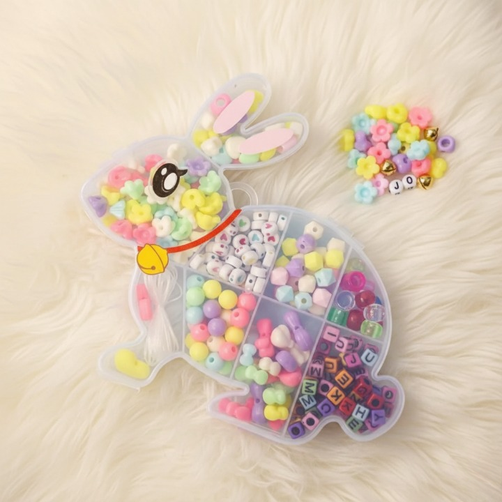 DIY Beads Set in Bunny Storage Box – Bracelet & Jewelry Making Kit for kids