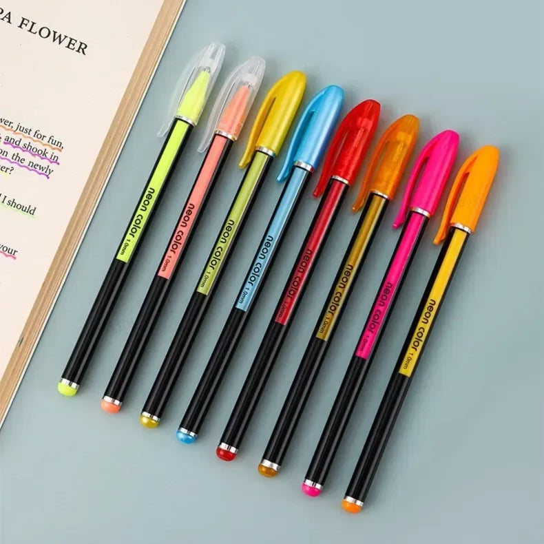 12 Color Gel Pen & Highlighter Set – 1.0mm Smooth Pens for School & Journaling