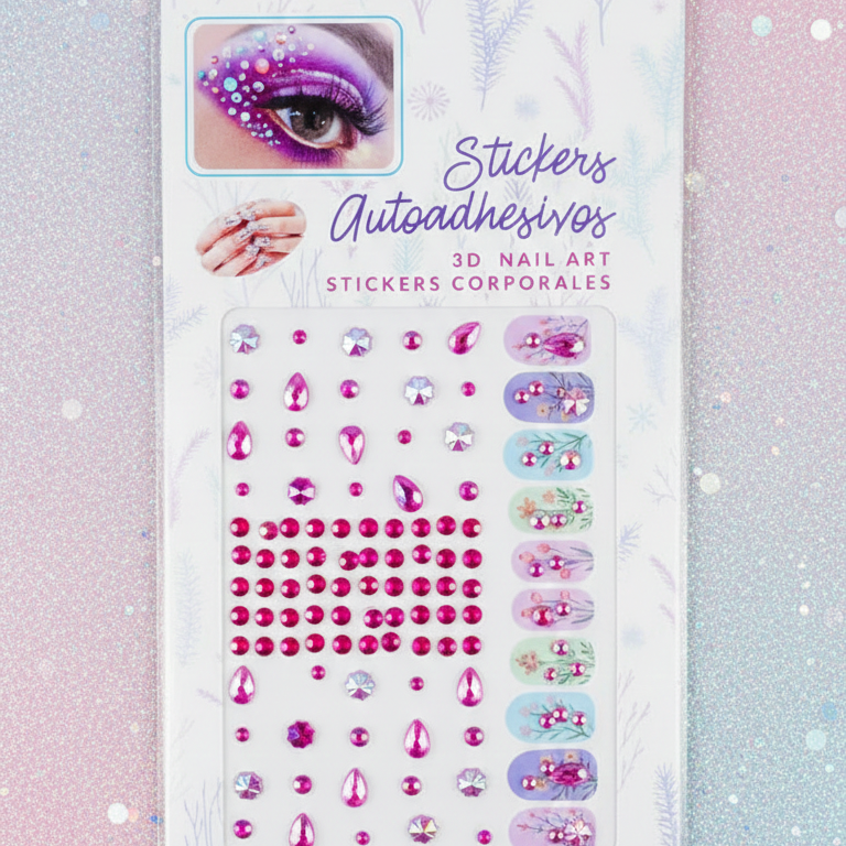Rhinestone Face Gems Stickers – Crystal Face Tattoos (Random Design)