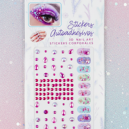 Rhinestone Face Gems Stickers – Crystal Face Tattoos (Random Design)