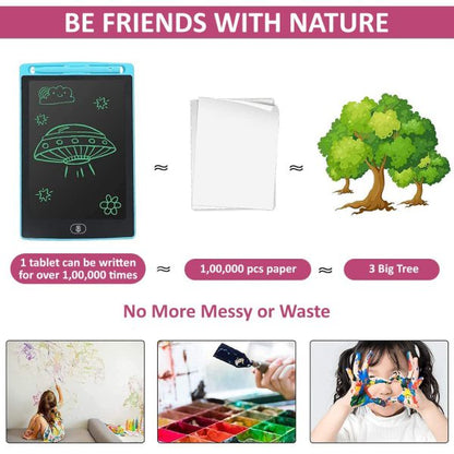 LCD Writing Drawing Tablet for Kids – 10 Inch Reusable Digital Writing Pad for Learning, Drawing & School (Random Color)