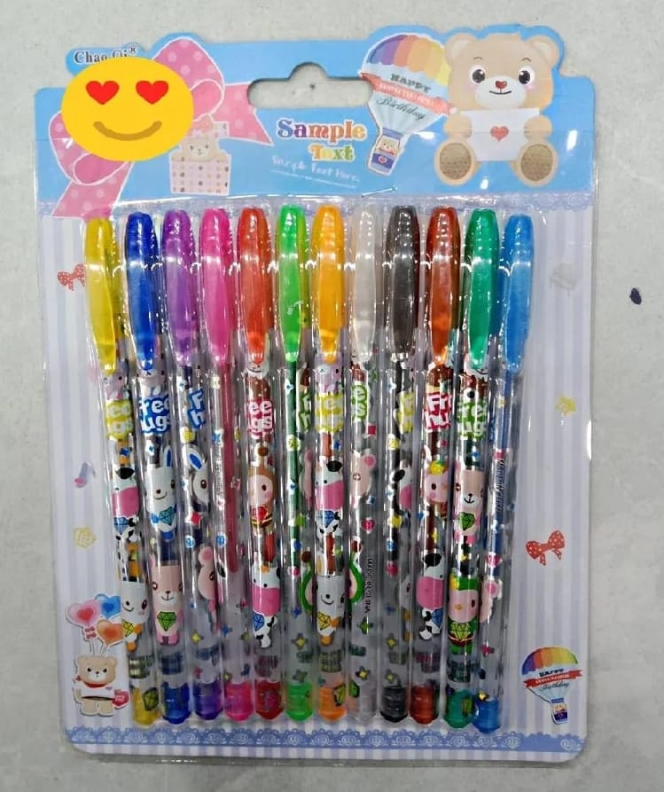 12 Colors Glitter & Metallic Gel Pen Set – 1.0mm Smooth Writing Pens