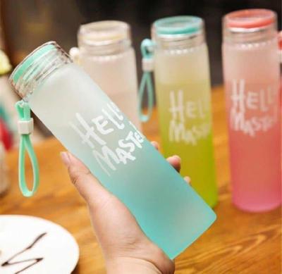500ml Transparent Water Bottle with Hello Master Print, Leakproof ABS Plastic Sports Bottle for Gym, Office, School and Travel, Multicolor