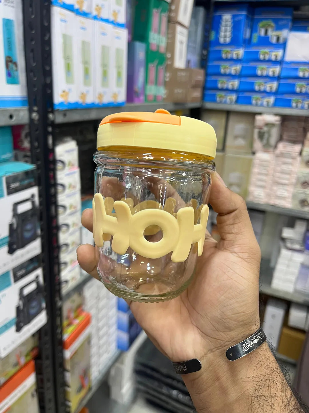 Insulated Glass Water Bottle with Cute Portable Travel Mug Design for School, Office, Coffee, Tea and Daily Hydration, Random Colour