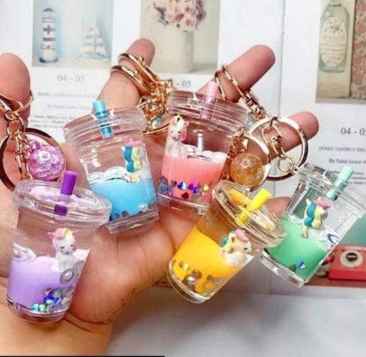 Cute Glass Keychain with Decorative Design, Premium Multicolor Key Ring for Car, Bike, House Keys, Bags and Everyday Use