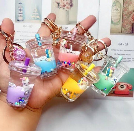 Cute Glass Keychain with Decorative Design, Premium Multicolor Key Ring for Car, Bike, House Keys, Bags and Everyday Use