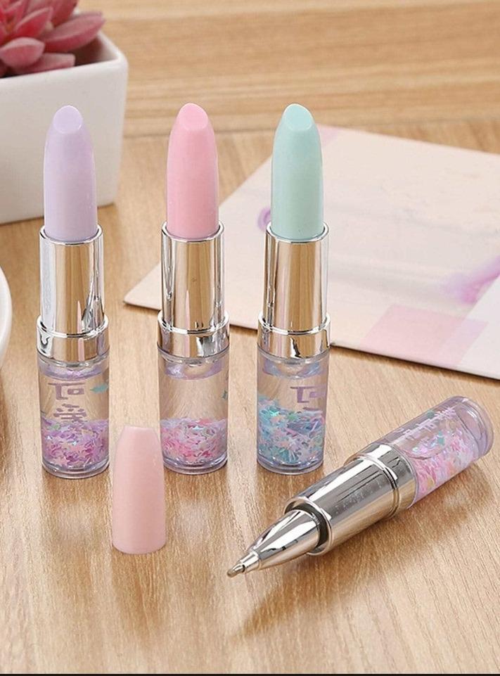 Lipstick Ballpoint Pen with Colorful Beads