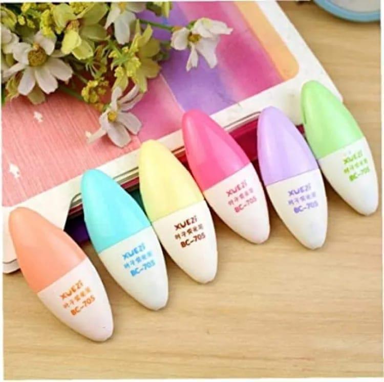 6 Pcs Colorful Highlighter Pens Set, Bright Marker Pens for School, College, Office, Study Notes, Journaling and Office Supplies
