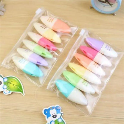 6 Pcs Colorful Highlighter Pens Set, Bright Marker Pens for School, College, Office, Study Notes, Journaling and Office Supplies