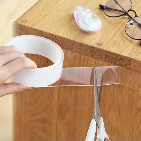 Double Sided Nano Tape 5 Meter Roll, Strong Transparent Adhesive Tape for Wall Mounting, Home Organization, Office, Cable Management and DIY Projects