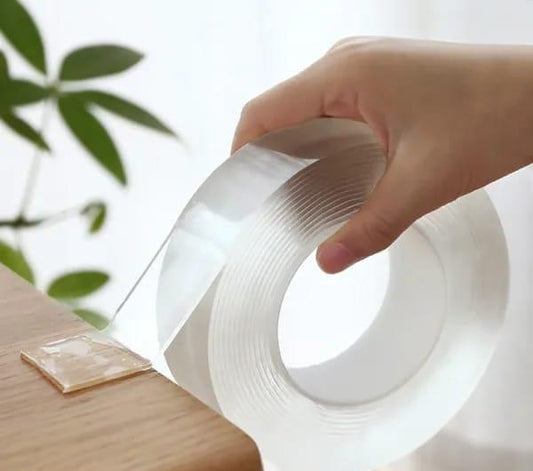 Double Sided Nano Tape 5 Meter Roll, Strong Transparent Adhesive Tape for Wall Mounting, Home Organization, Office, Cable Management and DIY Projects