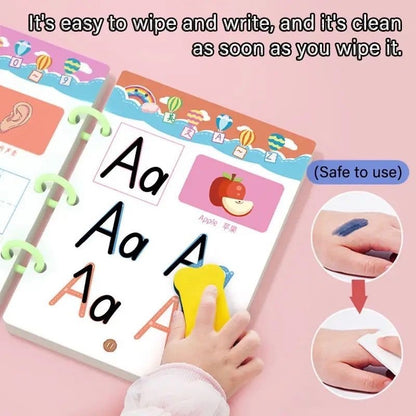 A4 Kids Tracing Book – 64 Reusable Pages with 2 Markers for Early Learning