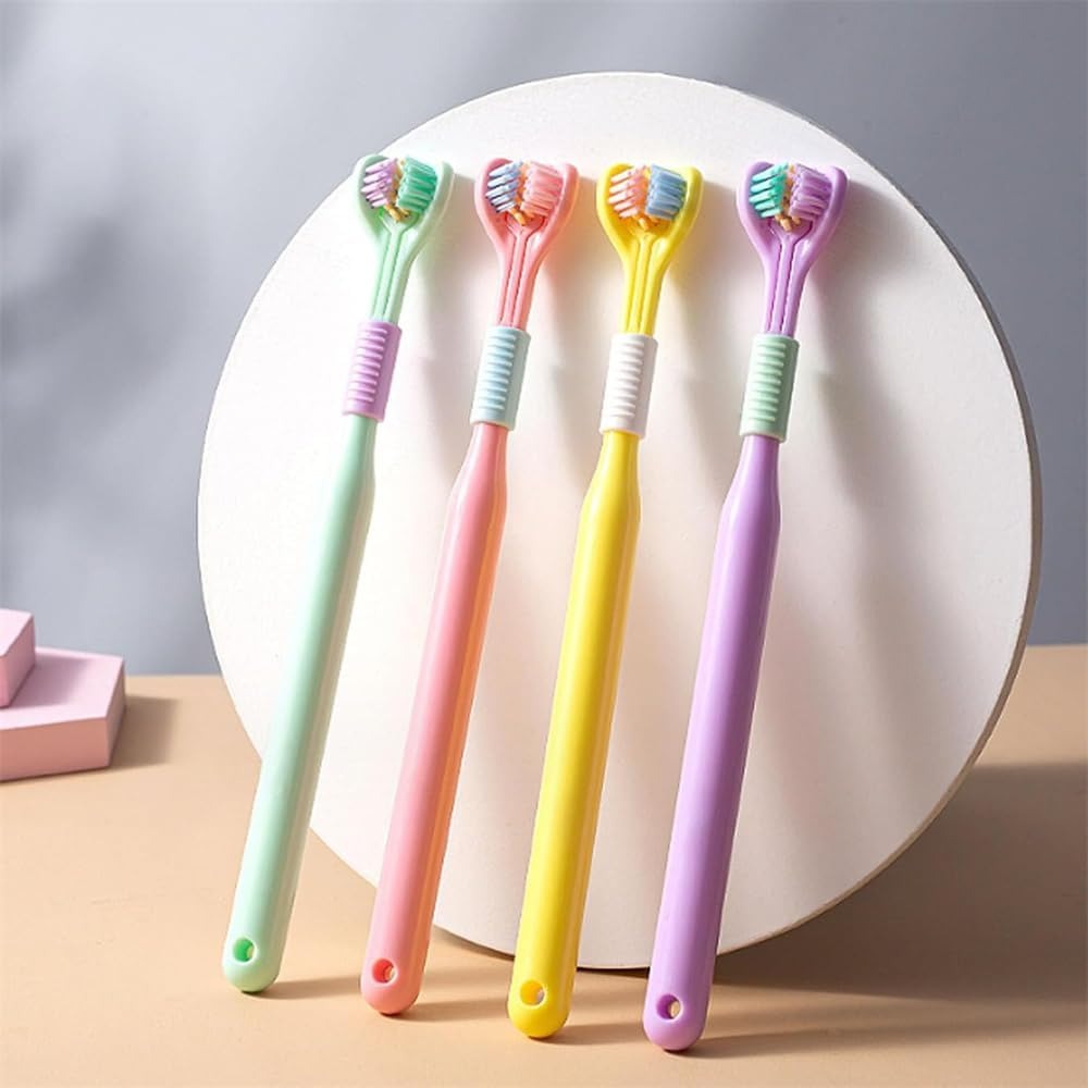 3-Sided Soft Bristle Toothbrush – Gentle Deep Cleaning Toothbrush Pack of 2