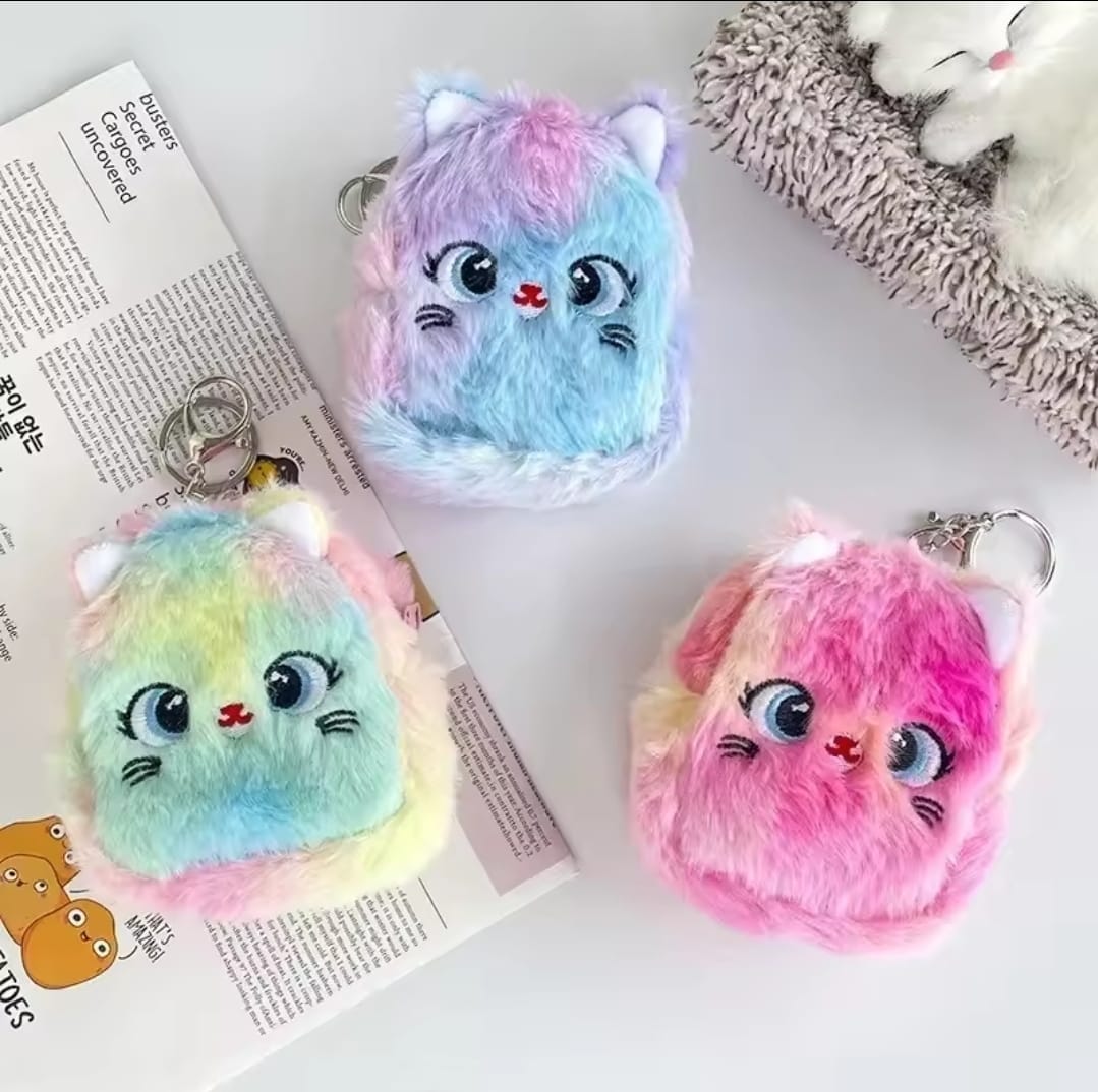 Kawaii Rainbow Keyring Coin Purse for Girls – Cute Mini Coin Pouch