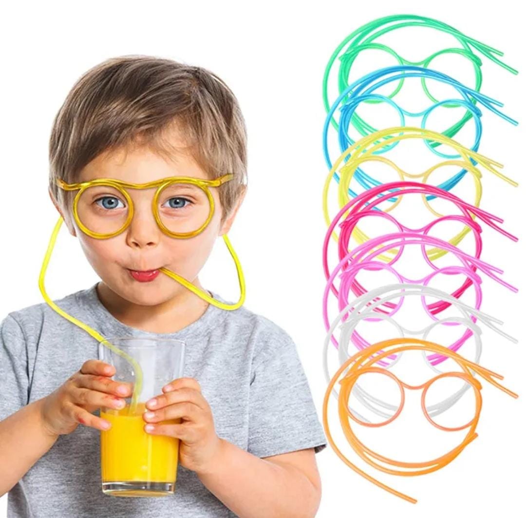 Funny Drinking Glasses with Flexible Straws – Fun Party Drinking Glasses (Random Colour)