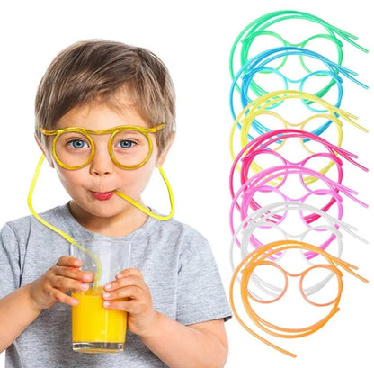 Funny Drinking Glasses with Flexible Straws – Fun Party Drinking Glasses (Random Colour)