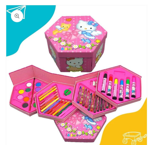 46 Pcs Kids Art & Painting Set – Cartoon Drawing Kit (Random Design & Color)