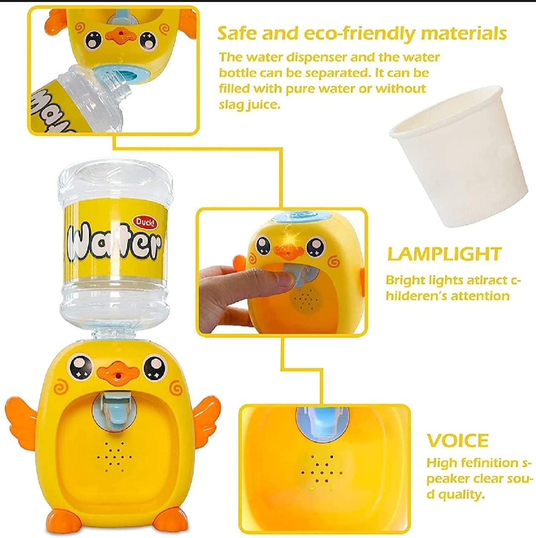 Mini Duck Water Dispenser for kids – Cute Pretend Play Water Dispenser with 3 Cups