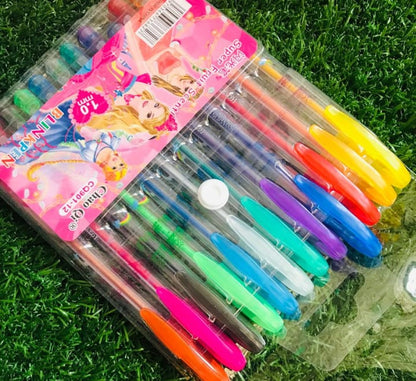 Fruit Scent Glitter Gel Pens – Pack of 12 | 1.0mm Smooth Writing