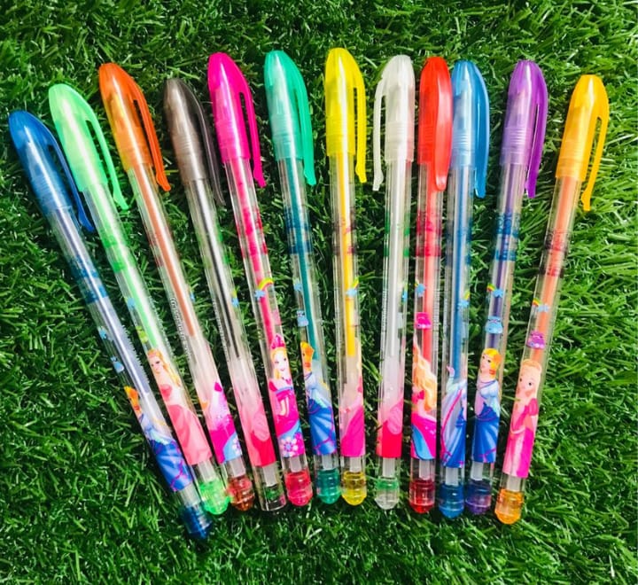 Fruit Scent Glitter Gel Pens – Pack of 12 | 1.0mm Smooth Writing