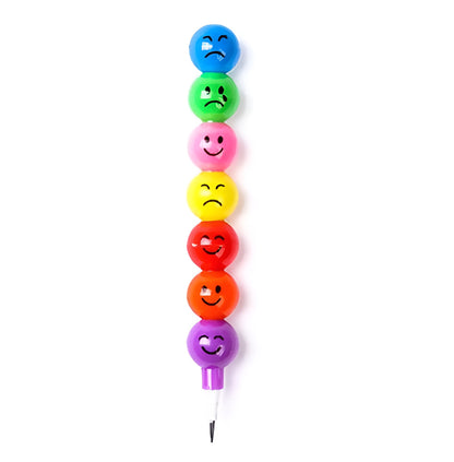 Pack of 4 Smiley Cartoon Pencils – Cute Rainbow Kids Stationery Set (Random Color)