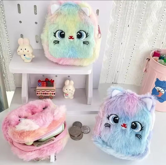 Kawaii Rainbow Keyring Coin Purse for Girls – Cute Mini Coin Pouch