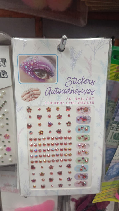 Rhinestone Face Gems Stickers – Crystal Face Tattoos (Random Design)