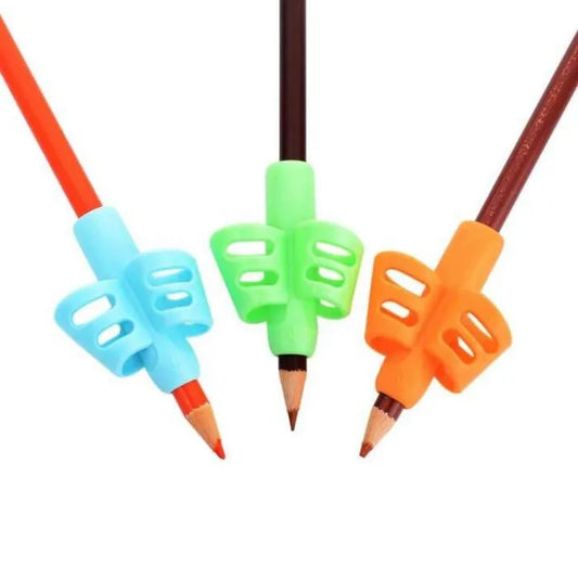 Kids Silicone Pencil Grip – Ergonomic Two-Finger Writing Aid for Better Handwriting(Random Colour)