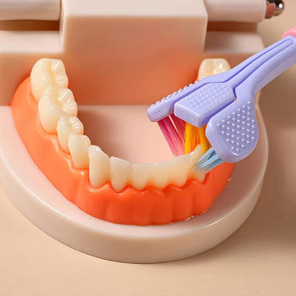 3-Sided Soft Bristle Toothbrush – Gentle Deep Cleaning Toothbrush Pack of 2