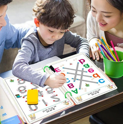 A4 Kids Tracing Book – 64 Reusable Pages with 2 Markers for Early Learning